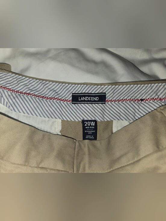 Lands' End Pants - Lands' End Khaki Chino Crop 20W